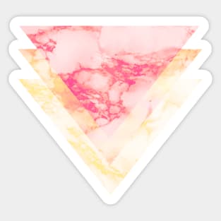 Pattern 3 Triangles Pink / Yellow Marble Effect Sticker